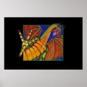 Shivan Dragon afdrukken op zwart Poster (Voorkant)