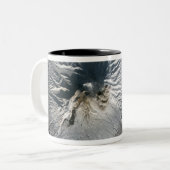 Shiveluch Volcano in Rusland Tweekleurige Koffiemok (Voorkant links)