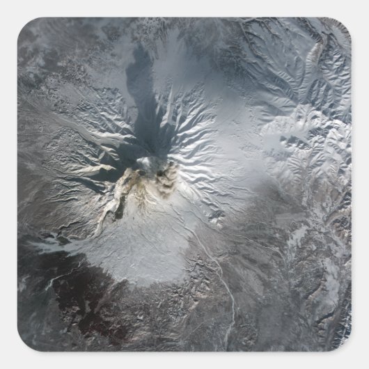 Shiveluch Volcano in Rusland Vierkante Sticker (Voorkant)