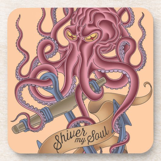 Shiver My Soul | Octopus Tatto Bier Onderzetter (Voorkant)