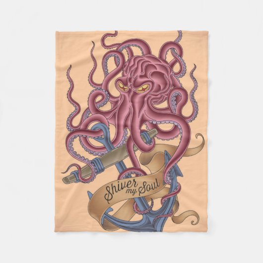 Shiver My Soul | Octopus Tatto Fleece Deken (Voorkant)