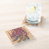 Shiver My Soul | Octopus Tatto Glazen Onderzetter (Schuin)