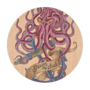 Shiver My Soul Octopus Tatto Snijplank