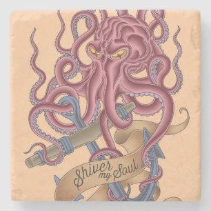 Shiver My Soul   Octopus Tatto Stenen Onderzetter