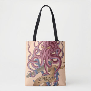 Shiver My Soul   Octopus Tatto Tote Bag