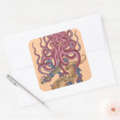 Shiver My Soul | Octopus Tatto Vierkante Sticker (Envelop)