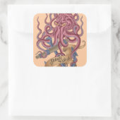 Shiver My Soul | Octopus Tatto Vierkante Sticker (Tas)