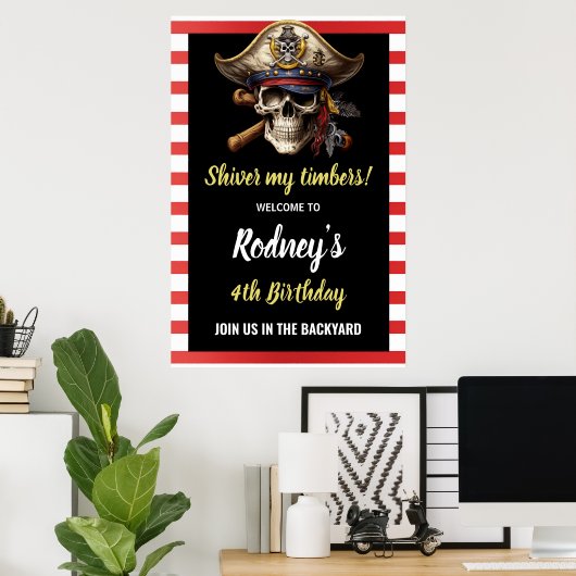 Shiver My Tembers Piratenfeest Poster (Thuiskantoor)