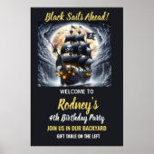 Shiver My Timbers Pirate Theme Birthday  Poster (Voorkant)