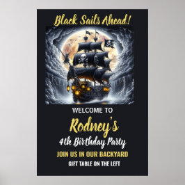 Shiver My Timbers Pirate Theme Birthday  Poster