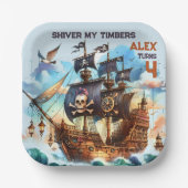 Shiver My Timbers Pirate Theme Papieren Bordje (Voorkant)