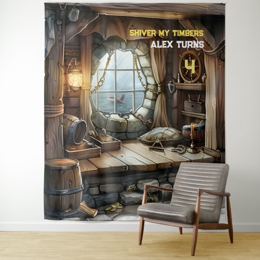 Shiver My Timbers Pirate Theme Wandkleed (In situ)