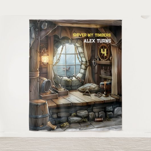 Shiver My Timbers Pirate Theme Wandkleed (Voorkant)
