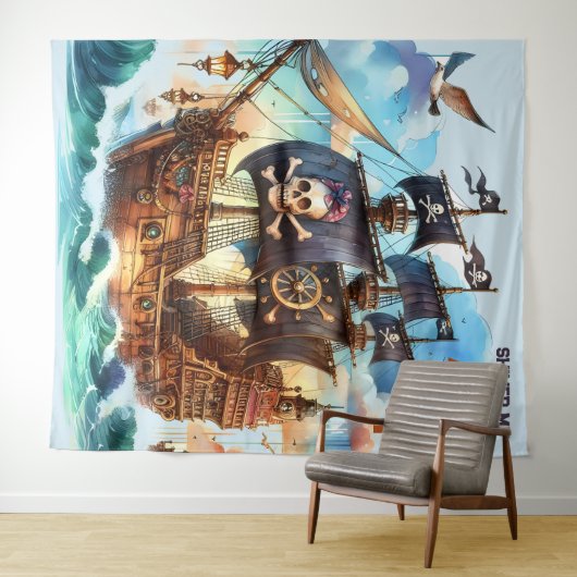 Shiver My Timbers Pirate Theme Wandkleed (In Situ (horizontaal))