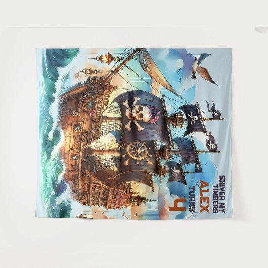 Shiver My Timbers Pirate Theme Wandkleed (Voorkant (horizontaal))