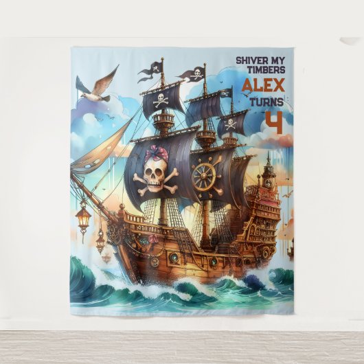 Shiver My Timbers Pirate Theme Wandkleed (Voorkant)
