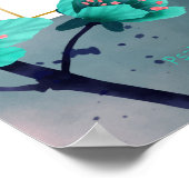 Shiviti Hebrew English Text Waterverf Floral Art Poster (Hoek)