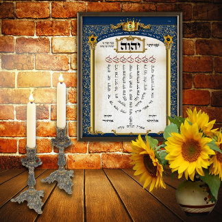Shiviti Hebrew Prayer - Psalm 67 Canvas Art Print