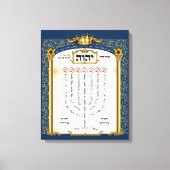 Shiviti Hebrew Prayer - Psalm 67 Canvas Print (Voorkant)