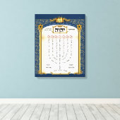 Shiviti Hebrew Prayer - Psalm 67 Canvas Print (Insitu (Houten vloer))