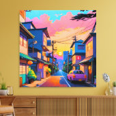 "Shizuka no Michi" (Stille Straat) Canvas Afdruk (Insitu (Woonkamer))