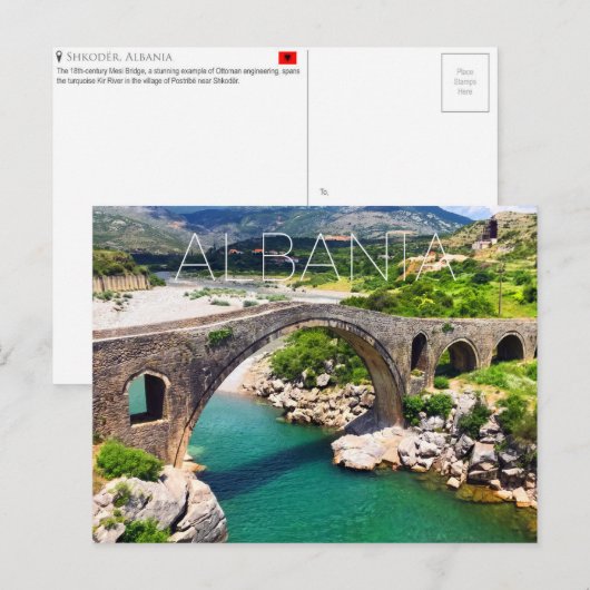 Shkodër, Albanië Reisansichtkaart Briefkaart (Voorkant / Achterkant)