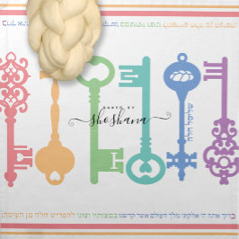 Shlissel Keys Rainbow Stripe Challah Dough Hoesje Katoenen Servet