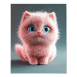 Shmu - De roze kat Foto Afdruk