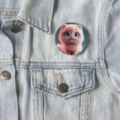 Shmu - De roze kitty Ronde Button 5,7 Cm (In situ)
