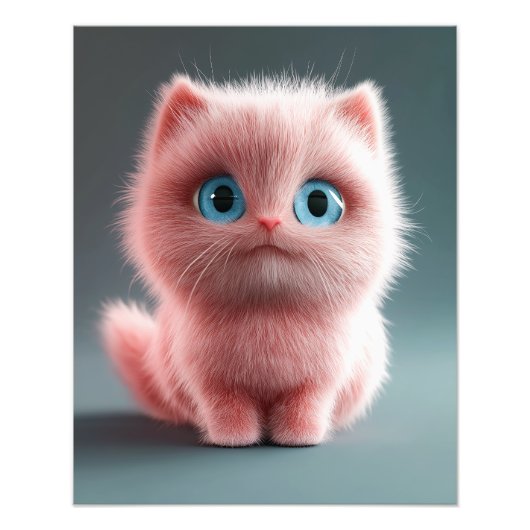 Shmu - Het roze kat Foto Afdruk (Voorkant)