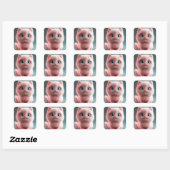 Shmu - Het roze kat Vierkante Sticker (Vel)