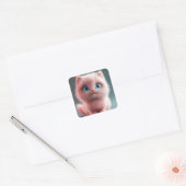 Shmu - Het roze kat Vierkante Sticker (Envelop)