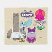 Shnitzel, Mung, Chowder en Truffels Fleece Deken (Voorkant (Horizontaal))