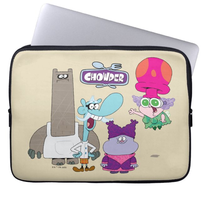 Shnitzel, Mung, Chowder en Truffels Laptop Sleeve (Voorkant)