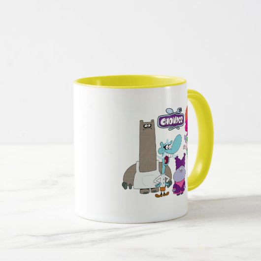 Shnitzel, Mung, Chowder en Truffels Mok (Voorkant rechts)