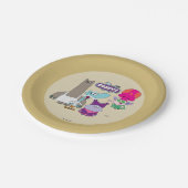 Shnitzel, Mung, Chowder en Truffels Papieren Bordje (Gekanteld)