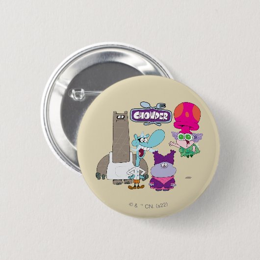 Shnitzel, Mung, Chowder en Truffels Ronde Button 5,7 Cm (Voorkant /achterkant)