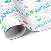 Shoal Bay, Anguilla Colour Text en Afbeelding Patt Cadeaupapier (Rol Hoek)