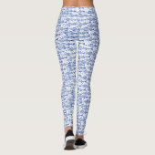 Shoal of Fish Pattern - Navy Blue op wit Leggings (Achterkant)
