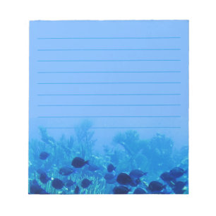 Shoal van Blue Discus Fish Blue Lined Notitieblok