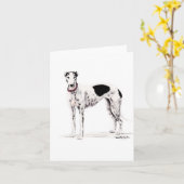 Shobe de Greyhound Dog Art Note Kaart (Gele Bloem)
