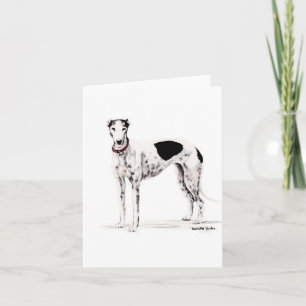 Shobe de Greyhound Dog Art Note Kaart