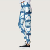 Shobori Blue Tie Dye Print Patroon Leggings (Links)