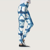 Shobori Blue Tie Dye Print Patroon Leggings (Rechts)