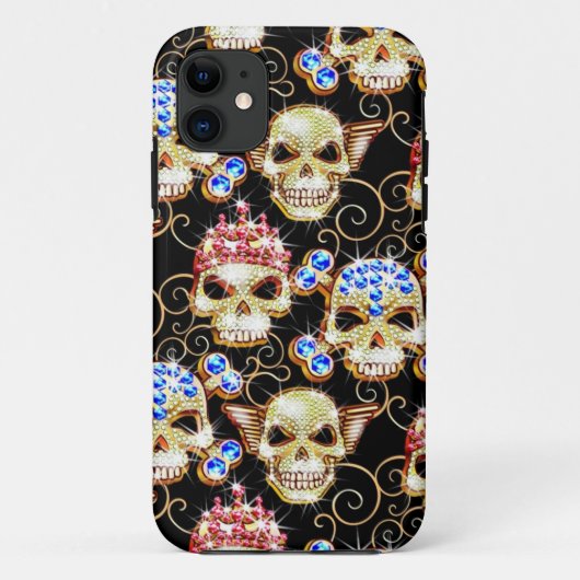 Shock & Awe Bling Skulls iPhone 5 Hoesje (Achterkant)
