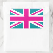 Shock Pink Union Jack Britse (UK) vlag Rechthoekige Sticker (Tas)