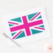 Shock Pink Union Jack Britse (UK) vlag Rechthoekige Sticker (Envelop)