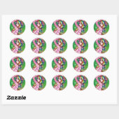 Shock Tart Rainbow Pin Up Meisje Ronde Sticker (Vel)