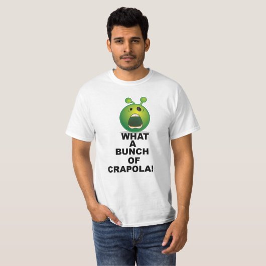 Shocked Alien Face - Grappige Groene Cartoon React T-shirt (Voorkant volledig)