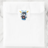 Shocked Cartoon Phone Low Battery Sticker (Tas)